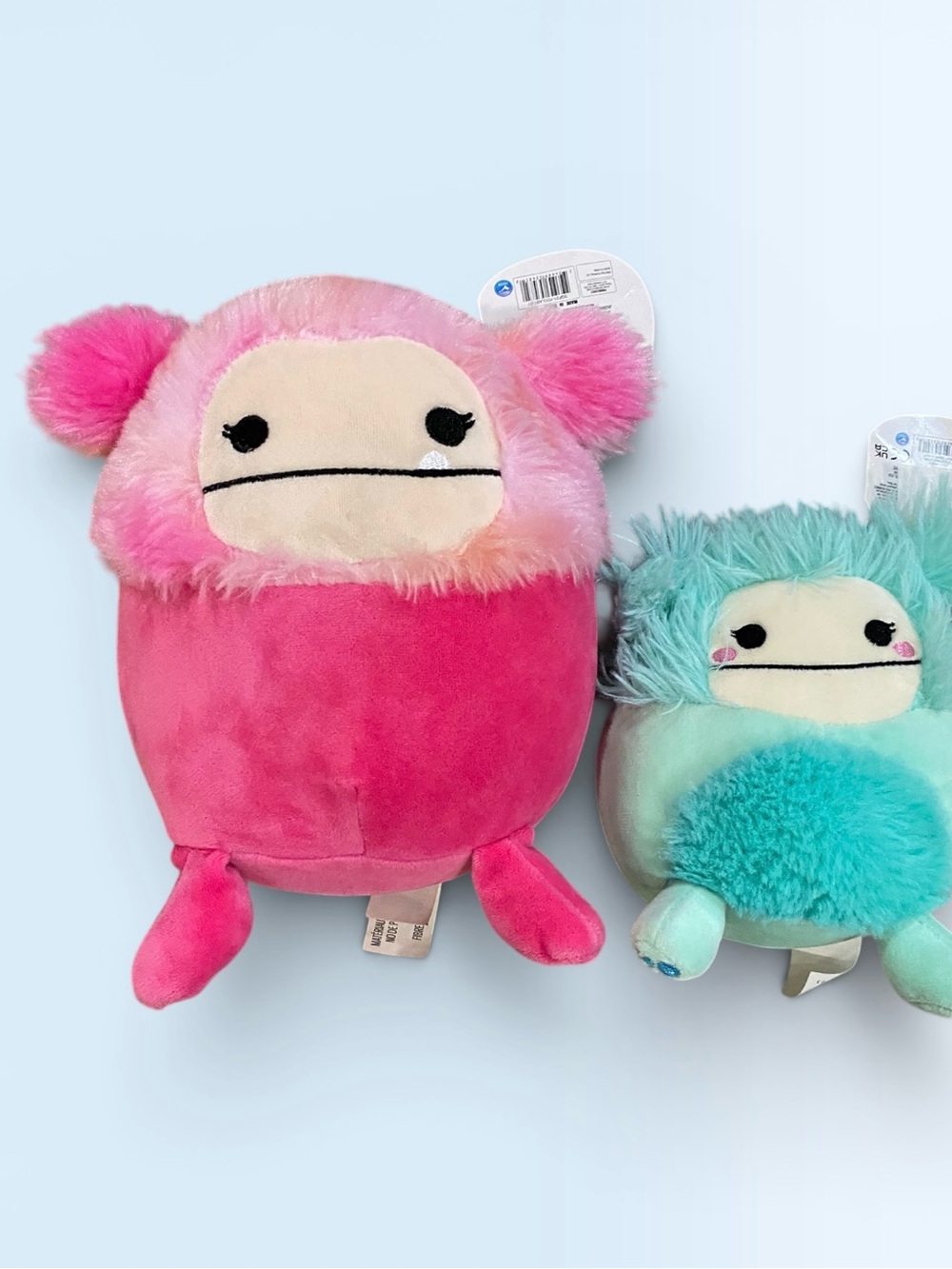 Squishmallow Bigfoot Plush Lot Caparinne Pink & Joelle Mint Blue 5 Inch NWT Set